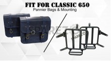 For Royal Enfield Classic 650 Genuine Leather Pannier Bags With Mounting - SPAREZO For Royal Enfield Classic 650 Genuine Leather Pannier Bags With Mounting - SPAREZO